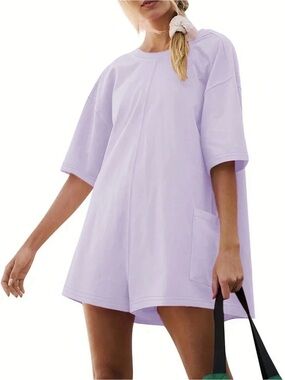Women’s Lavender Short-Sleeve Romper